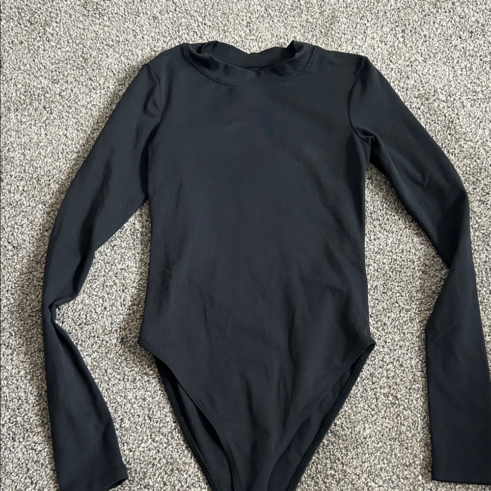 Good American Black Long Sleeve Bodysuit